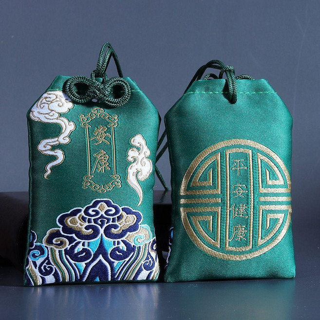 福袋 平安福袋 10個平安福袋刺繡香包隨身禮物御守掛件古風香囊掛脖裝符空袋, 安康, 平安健康, 10個空袋, 1個