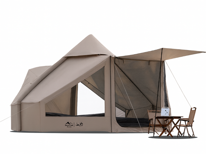 에어캠프 [원터치] 에어텐트 자동 공기주입기 사계절 야외 캠핑, 16m2, 베이지