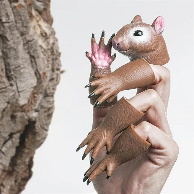 다람쥐 손가락 인형 동물 쇼 극장 소품 물건 선물, 기본, 1개