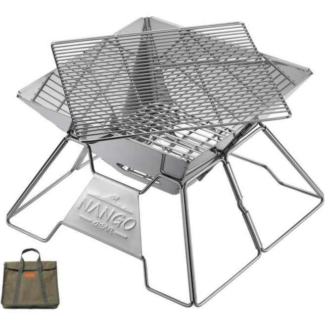 NANGOGEAR 플랫팩 캠핑 그릴 휴대용 장작 난로 스테인레스 스틸 111107(MT-2), 01 MT-2 CP