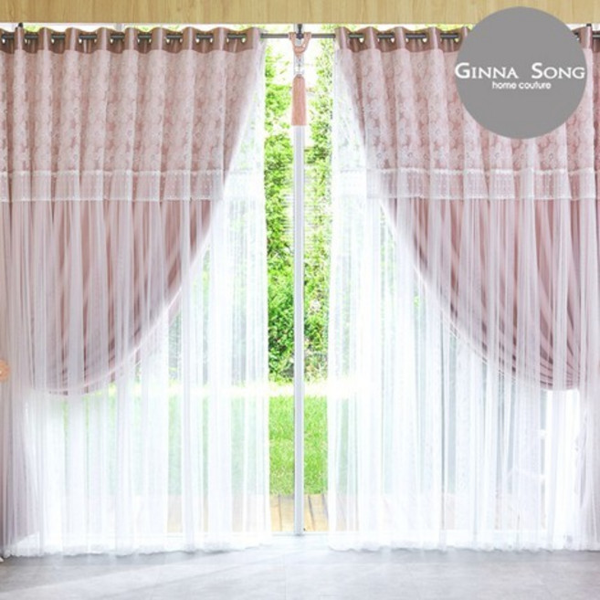 [지나송] 린디 웨딩레이스 이중암막커튼 풀세트
