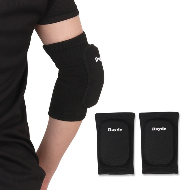 데이드 훈련소 팔꿈치 보호대 세트 군인 입대 유격훈련 군대 준비물 필수, 데이드 쿠션형 팔꿈치 보호대 세트, 블랙, 1개