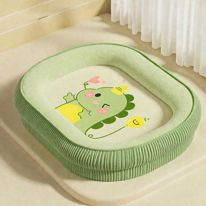 프리미엄 반려동물 방석 쿠션 분리형구조 강아지 고양이 매트 너무귀여워요, 1개, 연두