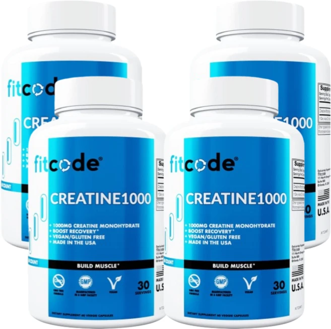 FITCODE 크레아틴1000 500mg 60 베지캡슐, 4개, 60정 - 쿠팡