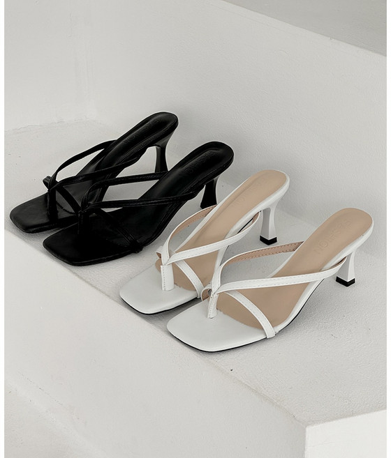 제이드 스퀘어 스트랩 쪼리힐 샌들힐(5cm)