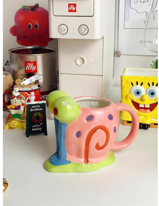 귀여운 스폰지 밥 만화 머그잔 세라믹 커피 컵 밀크 컵 커피잔, 귀여운 둥지 머그, 1개