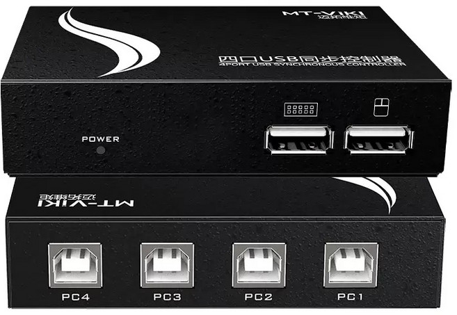 MT-VIKI USB 4Port鍵盤滑鼠同步控制器, 1個, 40-121-05