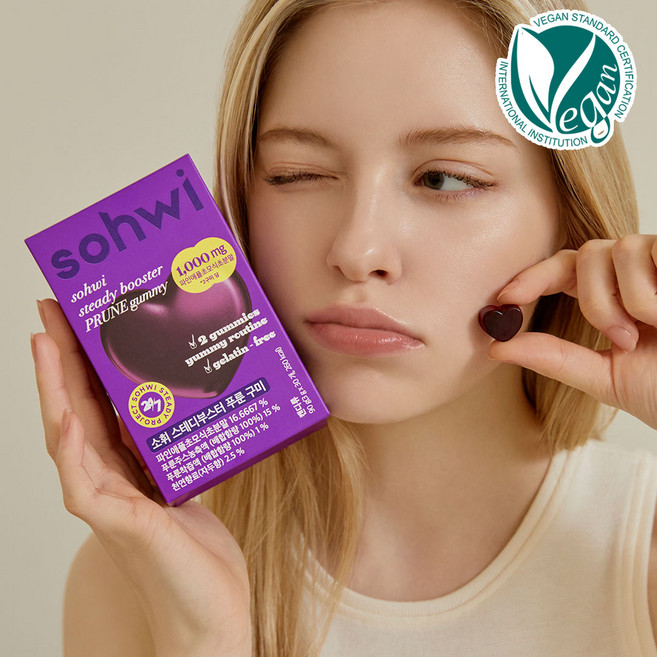 소휘 스테디부스터 푸룬 구미 젤리 파인애플사이다비니거 건자두 식이섬유, 30개, 3g