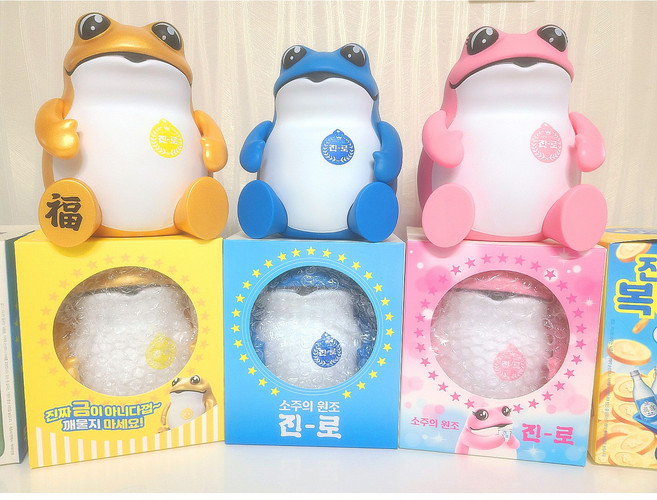 진로 두껍상회 BEST 두꺼비 3종세트 대박을 부르는 황금 / 원조 파랑 / 러블리 핑크 두꺼비 피규어, 1개