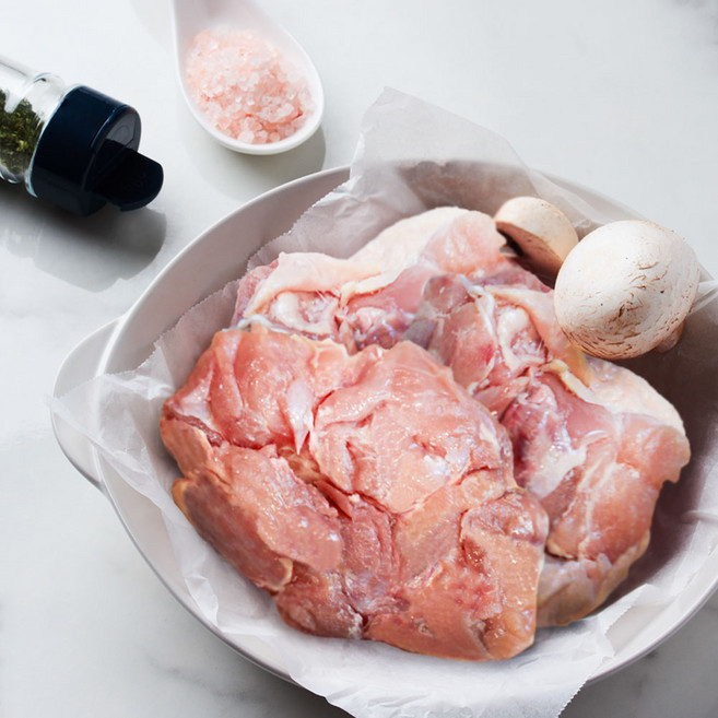 냉동 뼈 없는 순살 점보 통 닭다리살, 2kg, 3개