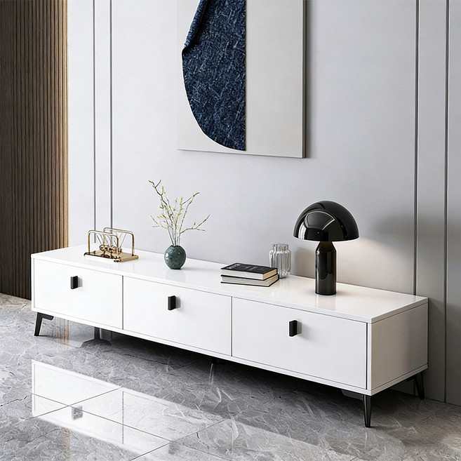 Tixpra 거실장 모던 심플 스타일 대용량 거실장 DSG0048, 화이트