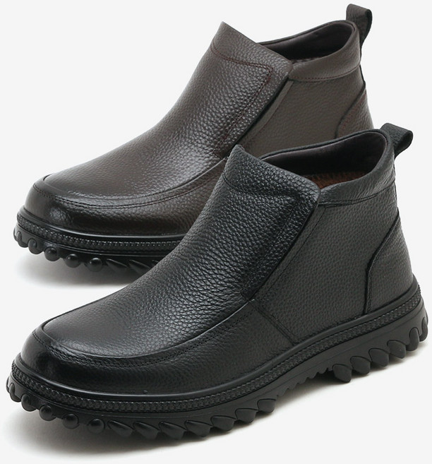 퍼안감 사이드 지퍼 방한 가죽 워커 WW-SE-3099-블랙