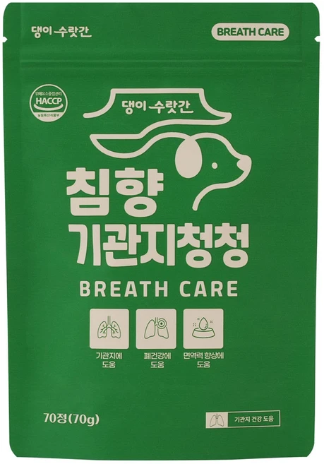 댕이수랏간 강아지 기관지영양제 침향 기관지청청, 70정, 호흡기/기관지, 1개 - 쿠팡
