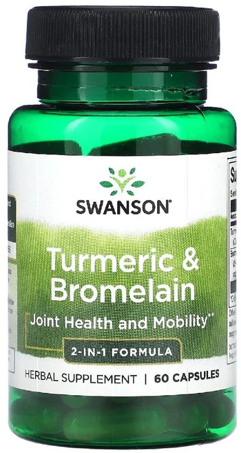 스완슨 강황 브로멜라인 60캡슐 터메릭 브로멜린, 1통, 60정 - 쿠팡