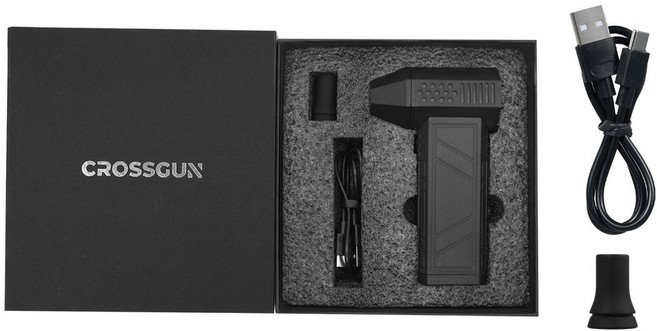 CROSSGUN 제트 제트팬 강력한 선풍기 휴대용 핸드헬드 LED 조명 먼지 제거 130000RPM, 1개, 1) Type-C Charge