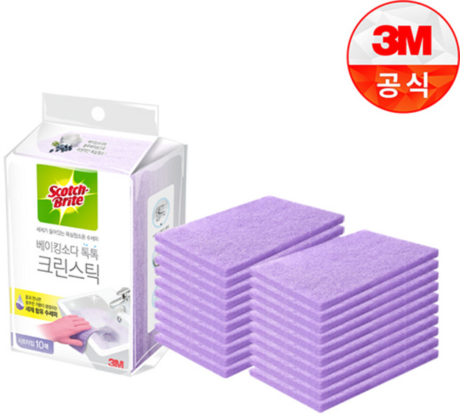 [3M]크린스틱 베이킹소다 욕실청소 시트타입 (18x12cm), 2개