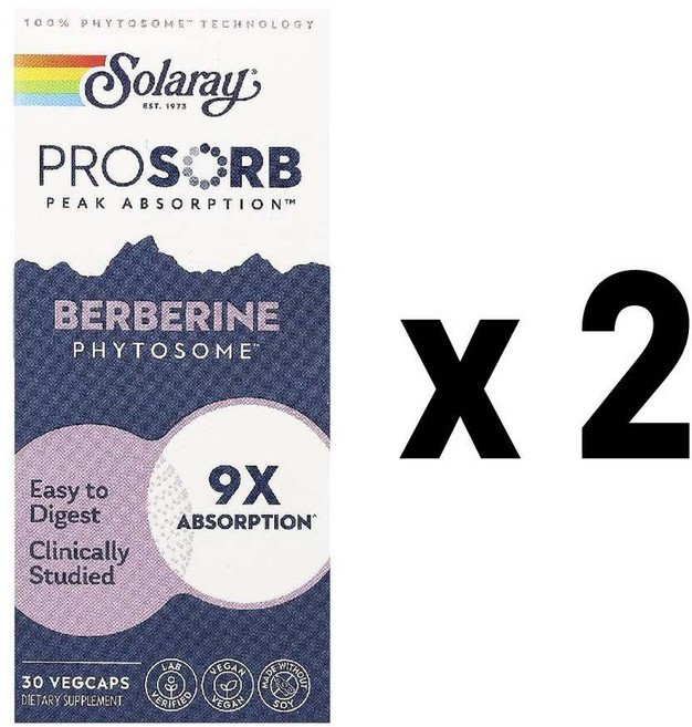솔라레이 베르베린 피토솜 캡슐 SOLARAY Berberine Phytosome, 2개, 30정