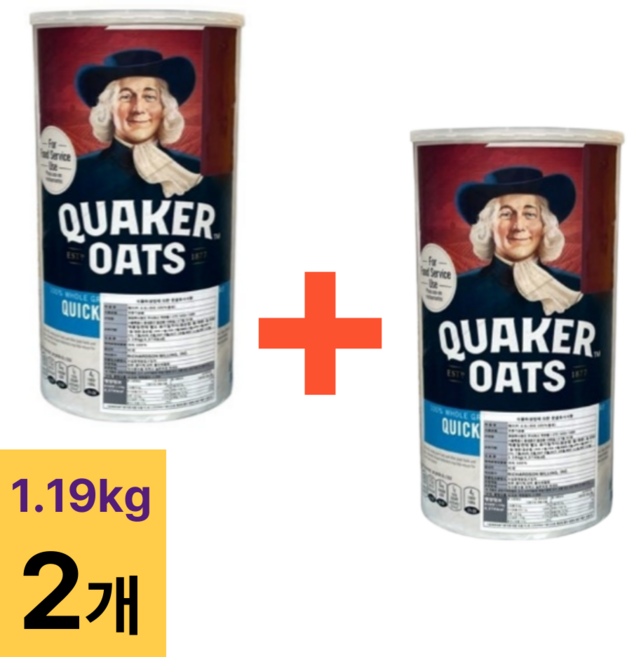 퀘이커 오트밀, 1.19kg, 2개