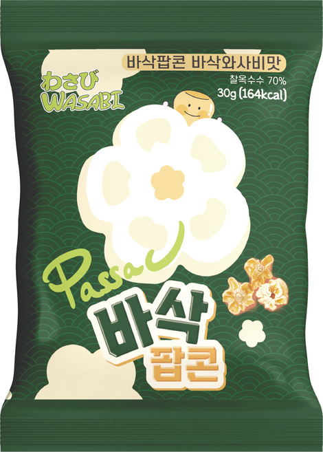 [공식판매처] 바삭팝콘 바삭와사비맛, 10개, 30g