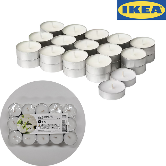 이케아 티라이트 캔들 향초 30P, 1개, 350g, 스칸디나비아숲향