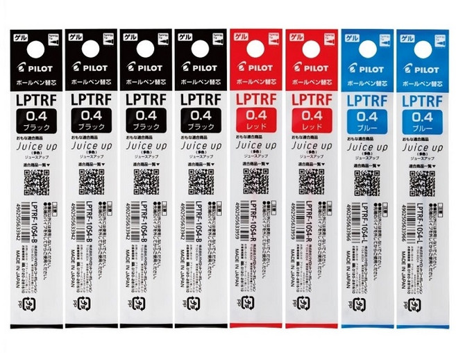 더주니 파이롯트 쥬스업 3색 4색 다색펜 리필 0.4mm 8개 세트, 1개, 블랙4개 + 레드2개 + 블루2개