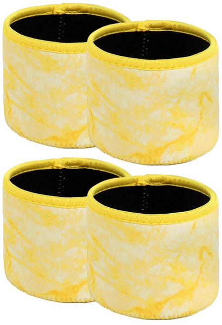 4pcs 화려한 컵 슬리브 절연 컵 커버 아이스크림 항아리 네오프렌 슬리브, 노란색