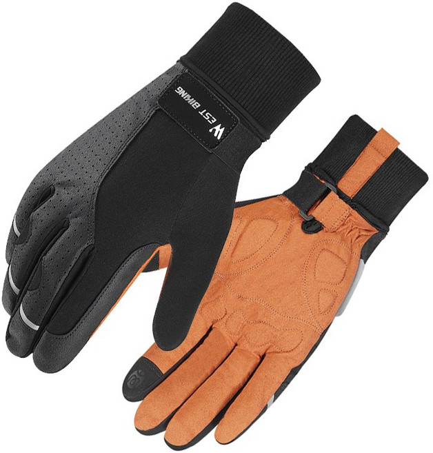 시그니처베이지 자전거 라이딩 겨울 방한 장갑 YPZ199, 1개, 브라운
