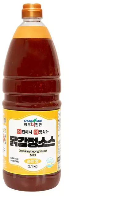 청우 더진한 닭강정 순한맛 소스 2.1kg 소고기 구이 닭고기 삼겹살 쌈장, 1세트