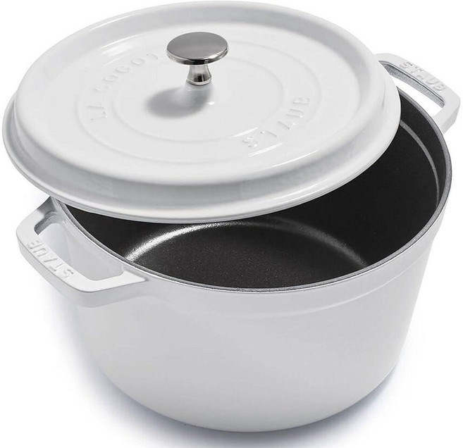 Staub 5쿼트 주철 더치오븐 냄비 화이트 5-6인분용 106776, 1개