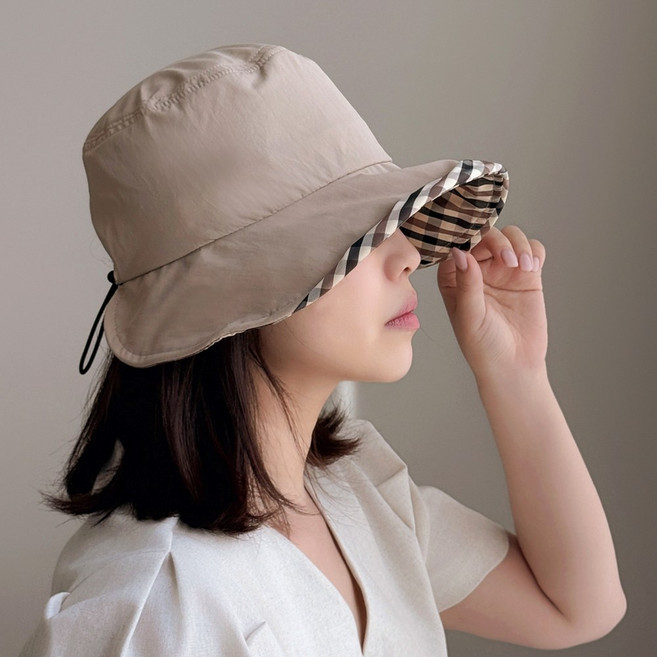 향기레시피 햇빛차단 면 벙거지 모자