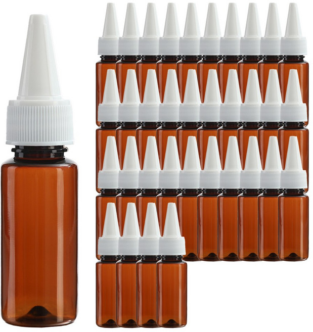 화이트 뾰족캡 브라운 20ml 35개 플라스틱 화장품용기 공병 소분병 여행