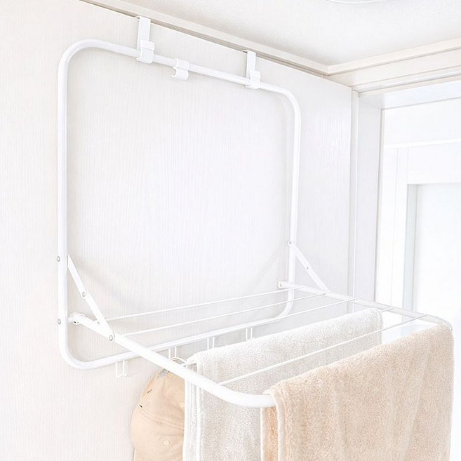마코제이 접이식 문걸이 빨래 건조대, 화이트