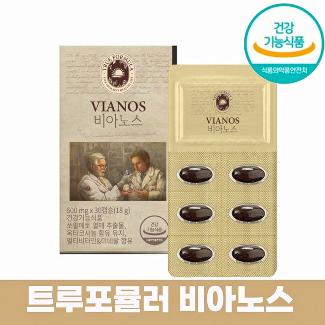 바이노스 쏘팔매토 소팔메토 남성 바이누스 비어누스 비아누스 전립선 월분 MJ, 1개, 30정