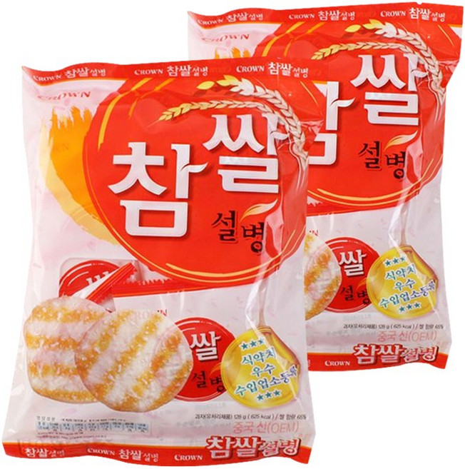크라운 참쌀설병, 128g, 2개