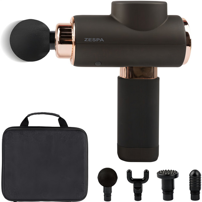 제스파 클래식 전신 무선 자동 마사지건 목어깨 안마기, ZP2965, 블랙 + 로즈골드