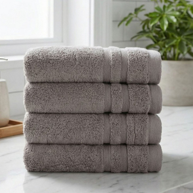 송월타올 오가닉 프리미엄 세면타월 코마사 30수 170g, 브라운, 4세트