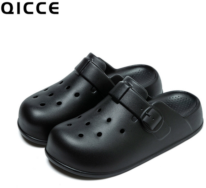 QICCE 復古包頭洞洞鞋女 可外穿防滑沙灘拖鞋