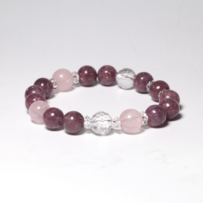 [크리스탈환타지] "러블리" 천연 원석 팔찌 - 육체적 정신적 보호의 원석 사랑과 평화 /레피도라이트/장미수정/백수정/크리스탈 힐링/패션/보호석/건강 팔찌/선물/힐링 스톤