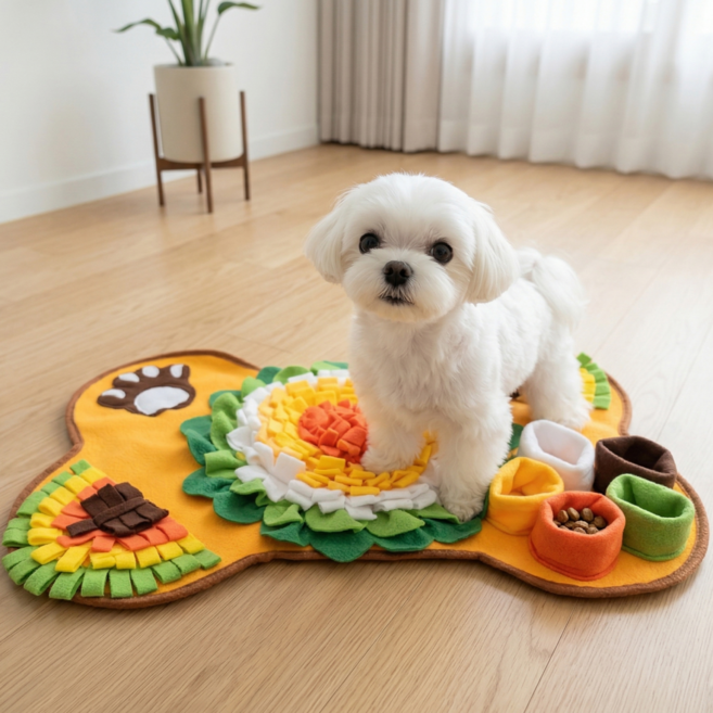 둥이즈 강아지 노즈워크 담요 매트 간식 숨기기 후각놀이 장난감 스트레스 해소, 1개