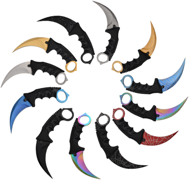 KXK 아웃도어 카람빗 나이프 스테인레스 3CR13 캠핑칼, 09. 스파이더 블루, 1개