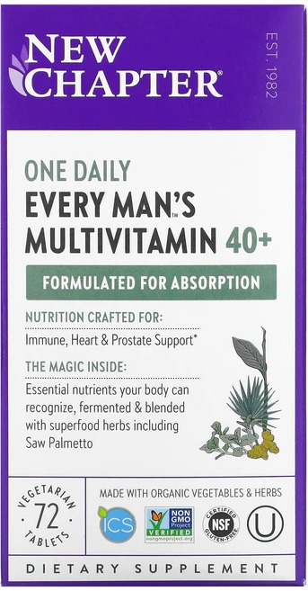 뉴쳅터 40플러스 에브리 맨스 원 데일리 멀티 베지 72정, 1개, 1개 - 쿠팡