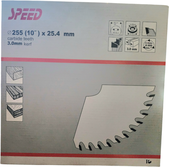 스피드원형톱날 SPEED 원형 톱날 255mm (10인치) x 25.4mm 100T, 1개