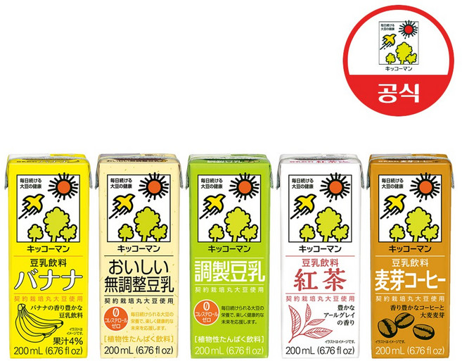 기꼬만 두유 일본 두유 200mlx18개 택 1(오리지널 무가당 바나나 커피 홍차), 200ml*18개, 18개, 200ml