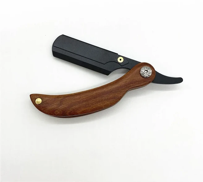 남성용 미니 컴팩트 수동 면도기 스트레이트 에지 스테인레스 스틸 이발사 수염 트리머 접이식 블레이드로, 02 YA