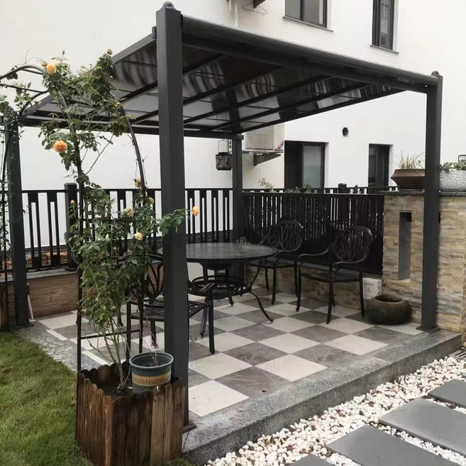 리자드 폭 3m 알루미늄 테라스 스카이 어닝 그늘막 캐노피 야외 차양막 조립식 파고라 정자 PC1001-PC1002, PC1001 3*3*2.3m