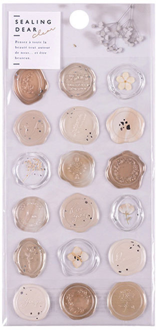 헤음 실링 청첩장 봉투 스티커, 1개, Brown