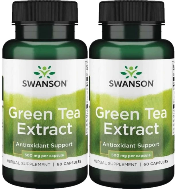 스완슨 녹차 추출물 500mg, 2팩, 60정 - 쿠팡