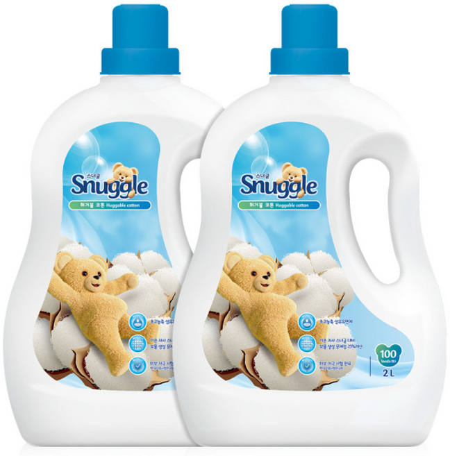 스너글 섬유유연제 허거블코튼 대용량 고농축 유연제, 2개입, 2L, 2개