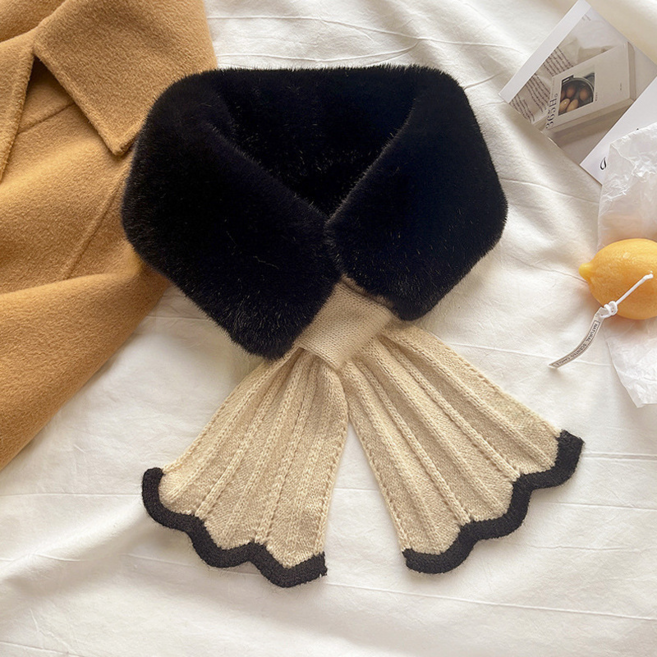 소울린느 쁘띠사이즈 밍크 부채꼴 니트 머플러 (7colors)