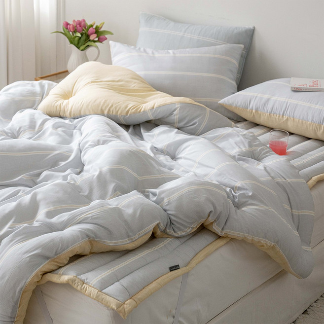 레인 렌징 모달 차렵이불 항균 옥수수솜 호텔침구 기본형 버터 옐로우